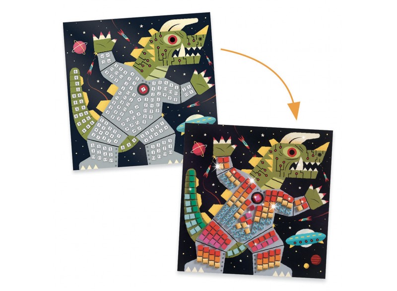 COLLAGE CUADROS DE MOSÁICOS DJECO. SPACE BATTLE