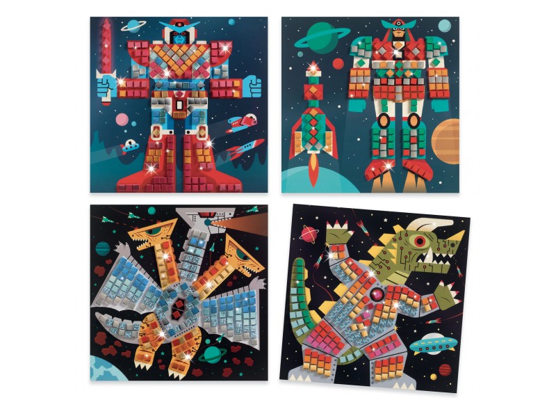COLLAGE CUADROS DE MOSÁICOS DJECO. SPACE BATTLE