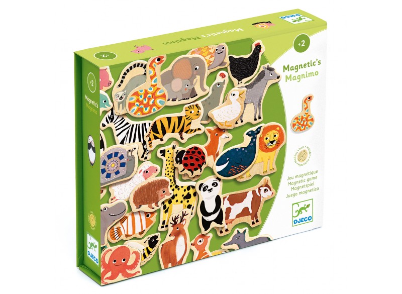 JUEGO MAGNÉTICO DE MADERA DJECO. ANIMALES