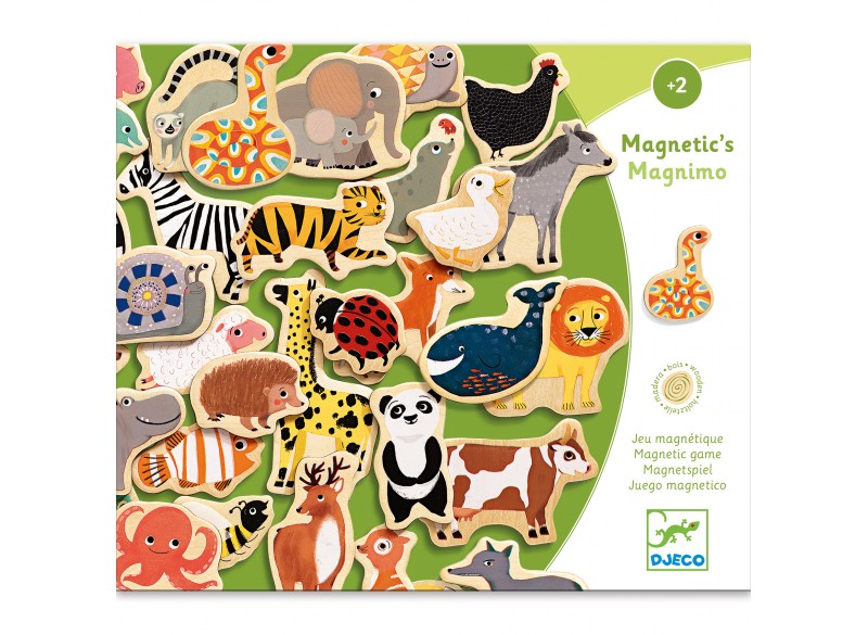 JUEGO MAGNÉTICO DE MADERA DJECO. ANIMALES